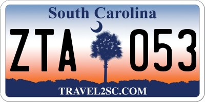 SC license plate ZTA053
