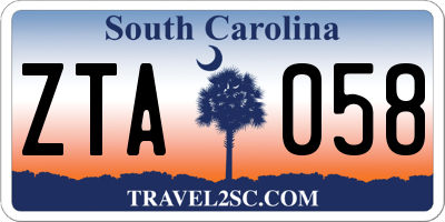 SC license plate ZTA058