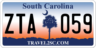 SC license plate ZTA059