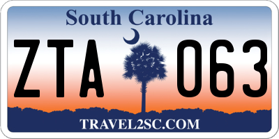 SC license plate ZTA063