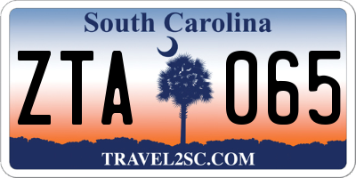SC license plate ZTA065