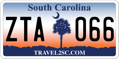 SC license plate ZTA066