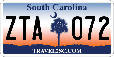 SC license plate ZTA072