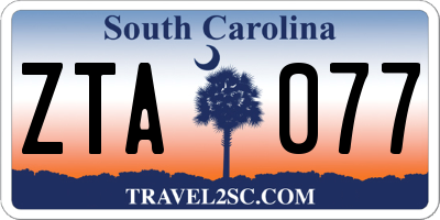 SC license plate ZTA077