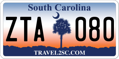 SC license plate ZTA080
