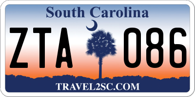 SC license plate ZTA086