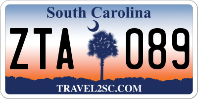 SC license plate ZTA089