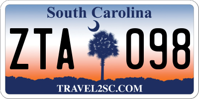 SC license plate ZTA098