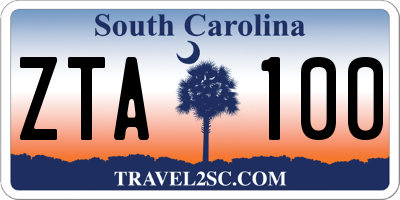 SC license plate ZTA100