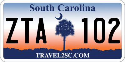 SC license plate ZTA102