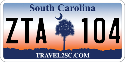 SC license plate ZTA104
