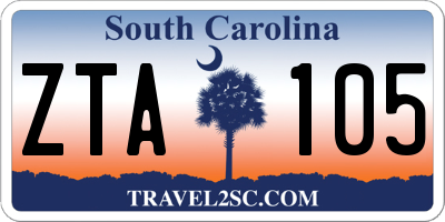 SC license plate ZTA105