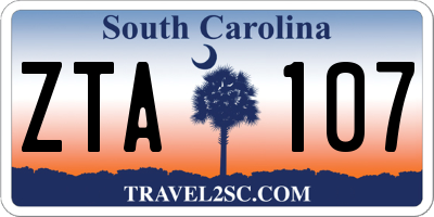 SC license plate ZTA107