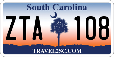 SC license plate ZTA108