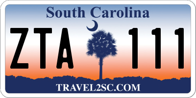 SC license plate ZTA111