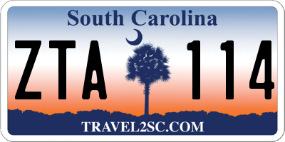 SC license plate ZTA114
