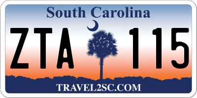 SC license plate ZTA115