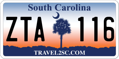 SC license plate ZTA116