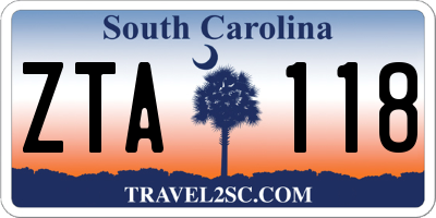 SC license plate ZTA118