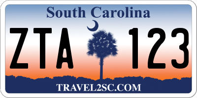 SC license plate ZTA123