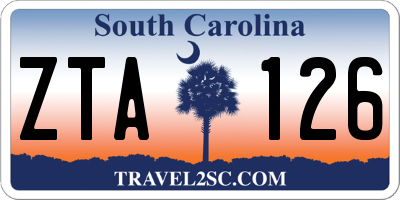 SC license plate ZTA126