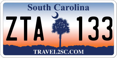 SC license plate ZTA133