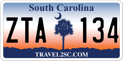 SC license plate ZTA134
