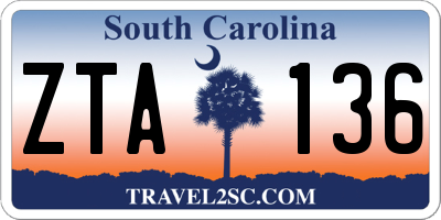 SC license plate ZTA136