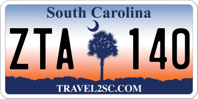 SC license plate ZTA140