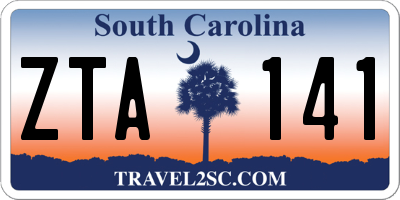 SC license plate ZTA141
