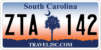 SC license plate ZTA142