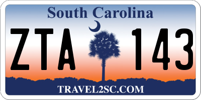SC license plate ZTA143