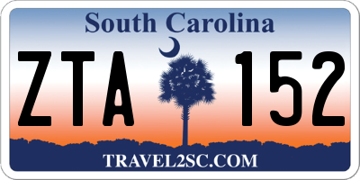 SC license plate ZTA152