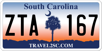 SC license plate ZTA167