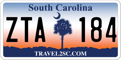 SC license plate ZTA184