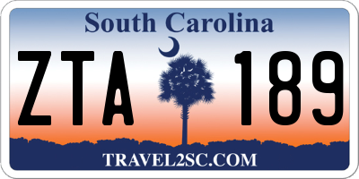 SC license plate ZTA189