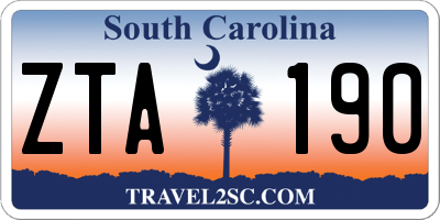 SC license plate ZTA190
