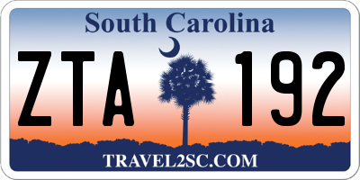 SC license plate ZTA192