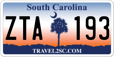 SC license plate ZTA193