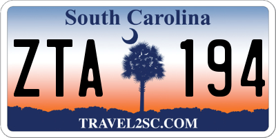 SC license plate ZTA194