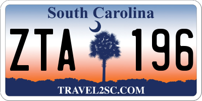 SC license plate ZTA196