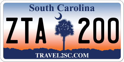 SC license plate ZTA200
