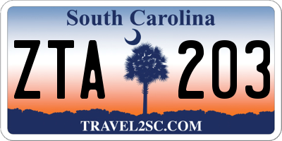 SC license plate ZTA203