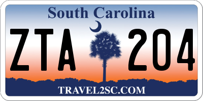 SC license plate ZTA204