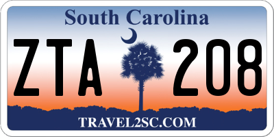 SC license plate ZTA208