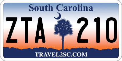 SC license plate ZTA210