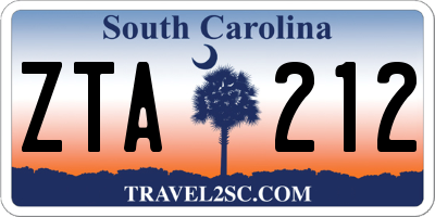 SC license plate ZTA212