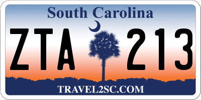 SC license plate ZTA213