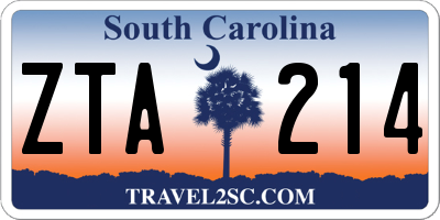 SC license plate ZTA214