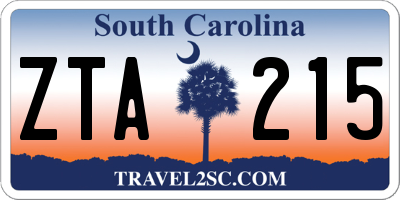 SC license plate ZTA215